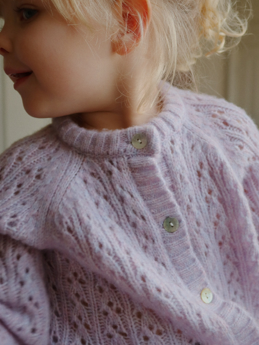 Kardigan z wełną Isa Lavender Mist