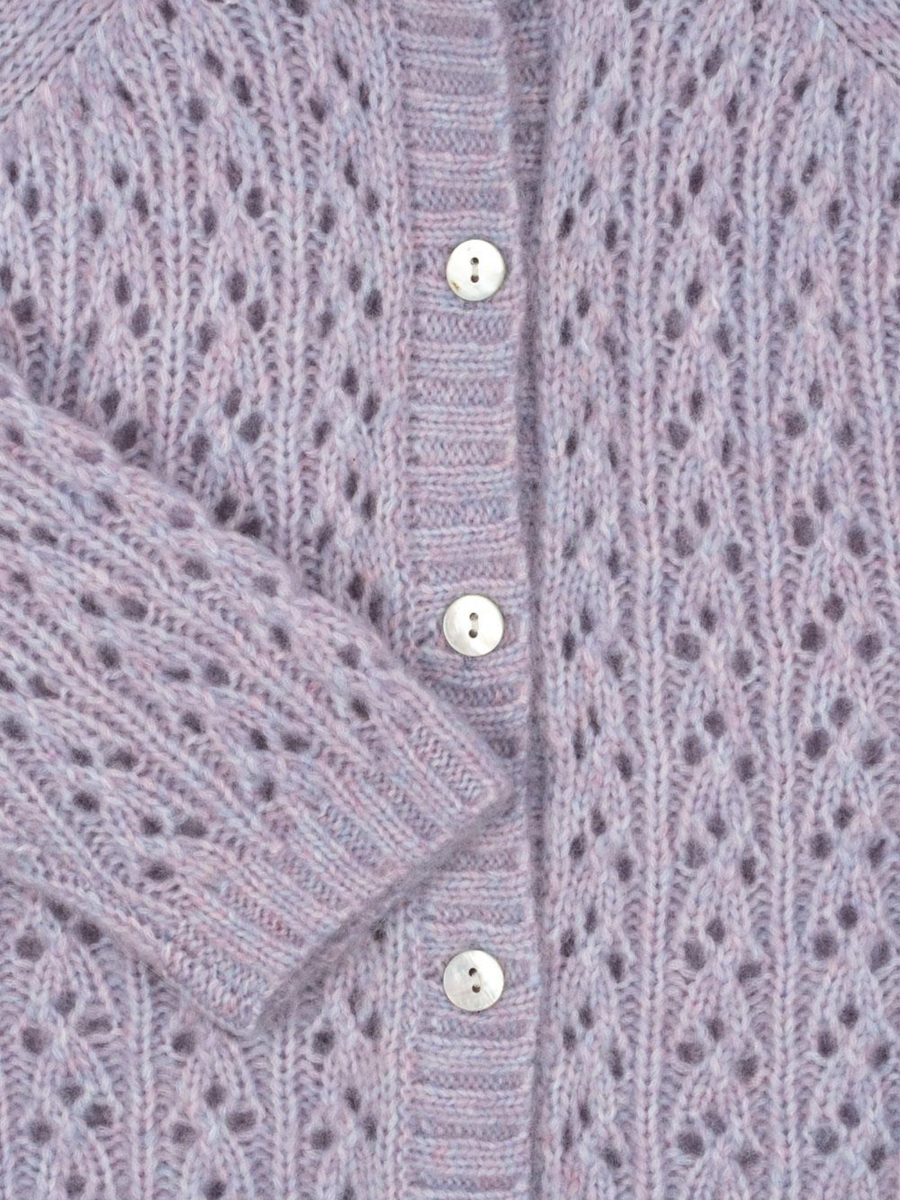 Kardigan z wełną Isa Lavender Mist