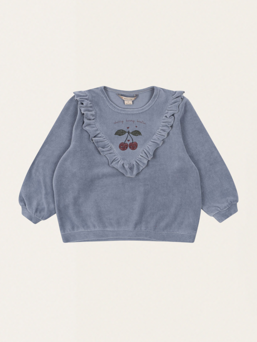 Welurowa bluza z falbanką Wally