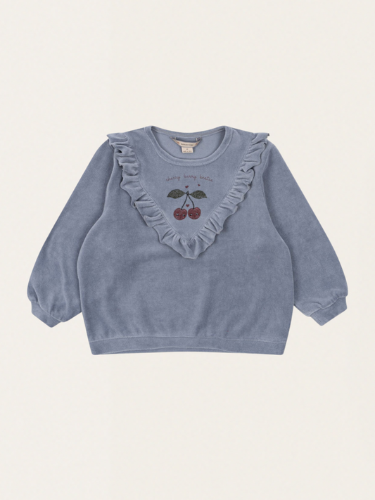 Welurowa bluza z falbanką Wally