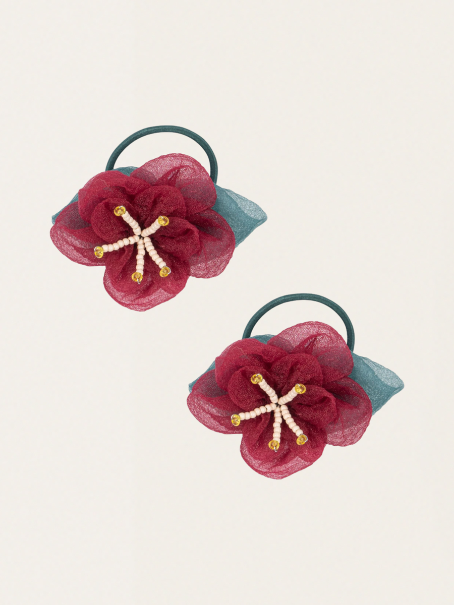 Gumki do włosów z kwiatem 2 szt.