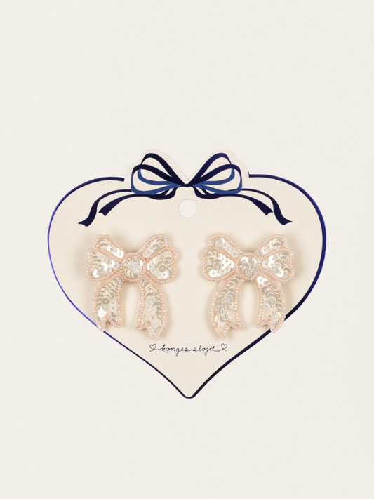 Spinki do włosów Sequin Bow 2 szt. Cameo Rose