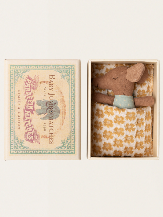 Myszka sleepy - wakey Baby Mouse w pudełku po zapałkach Blue