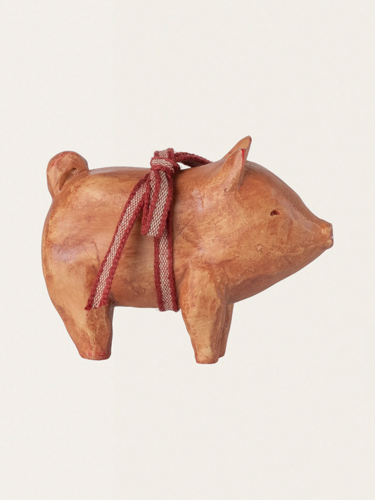 Ozdoba świąteczna - Pig with ribbon