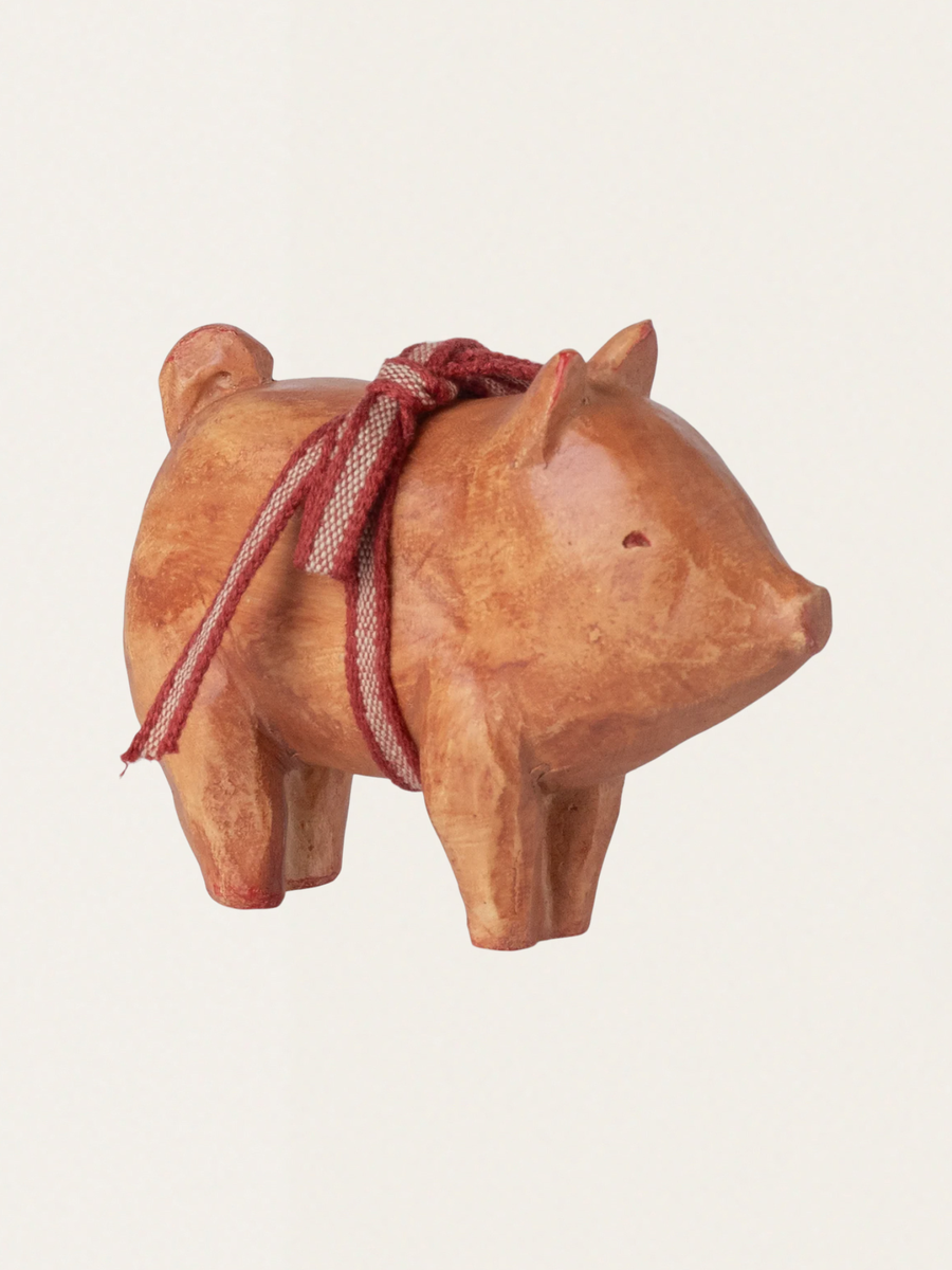 Ozdoba świąteczna - Pig with ribbon