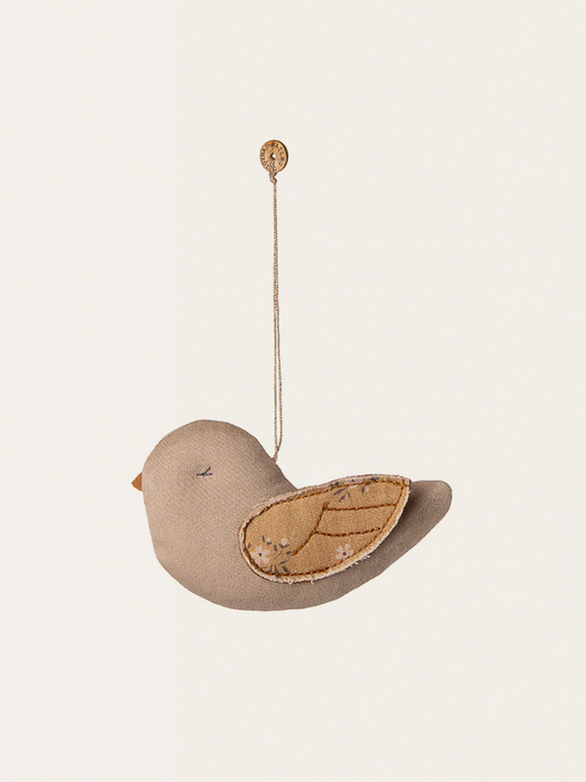 Ozdoba z tkaniny - Bird Mable - Latte