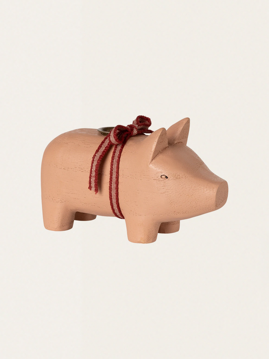 Świecznik bożonarodzeniowy - Pig candle holder Small Rose