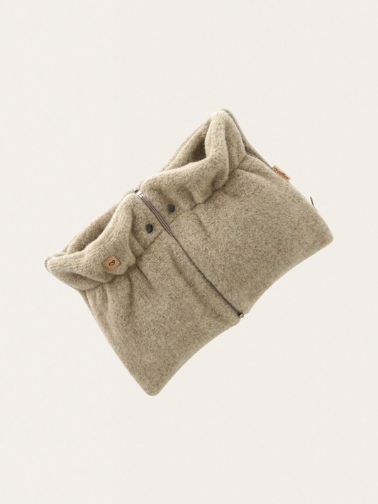 Dwuczęściowe mufki do wózka z ciepłej wełny premium Sierra Beige