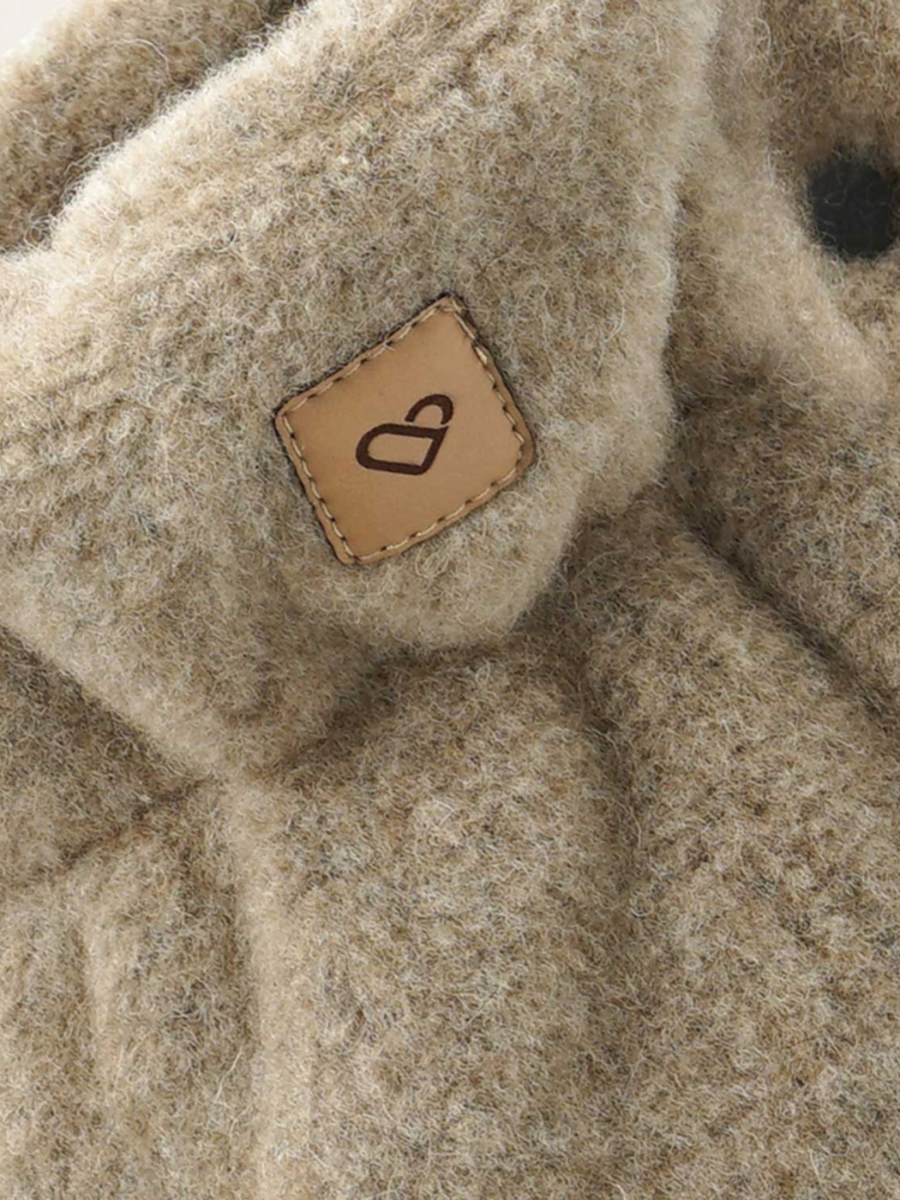 Dwuczęściowe mufki do wózka z ciepłej wełny premium Sierra Beige