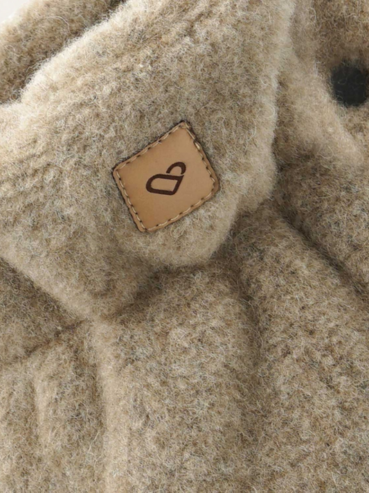 Dwuczęściowe mufki do wózka z ciepłej wełny premium Sierra Beige