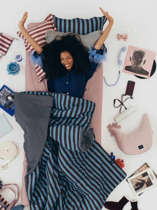 Poduszka do karmienia Kura Babci Dany Velvet Stripes Pink