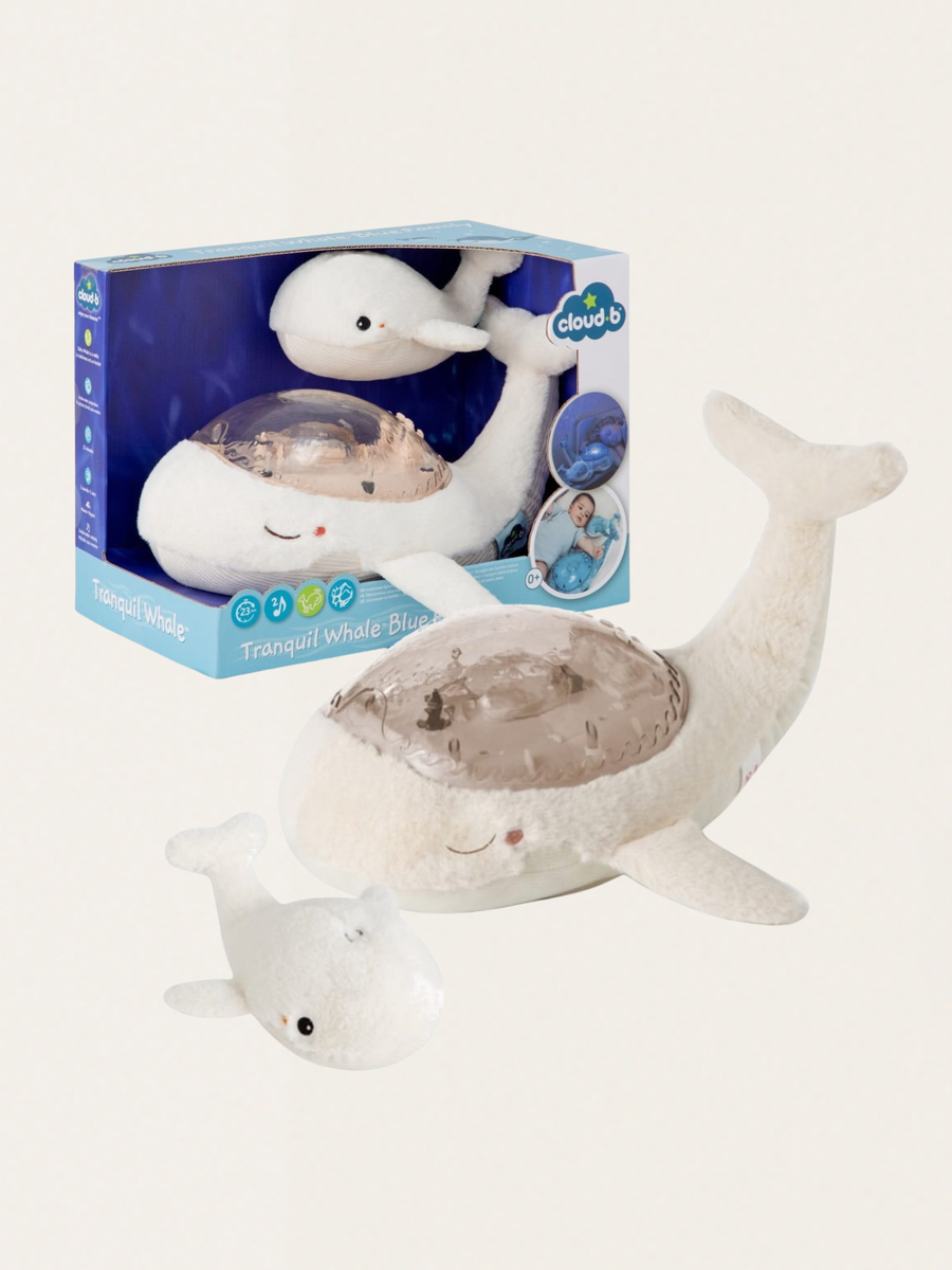 Lampka nocna z projektorem + grzechotka Tranquil Whale Family