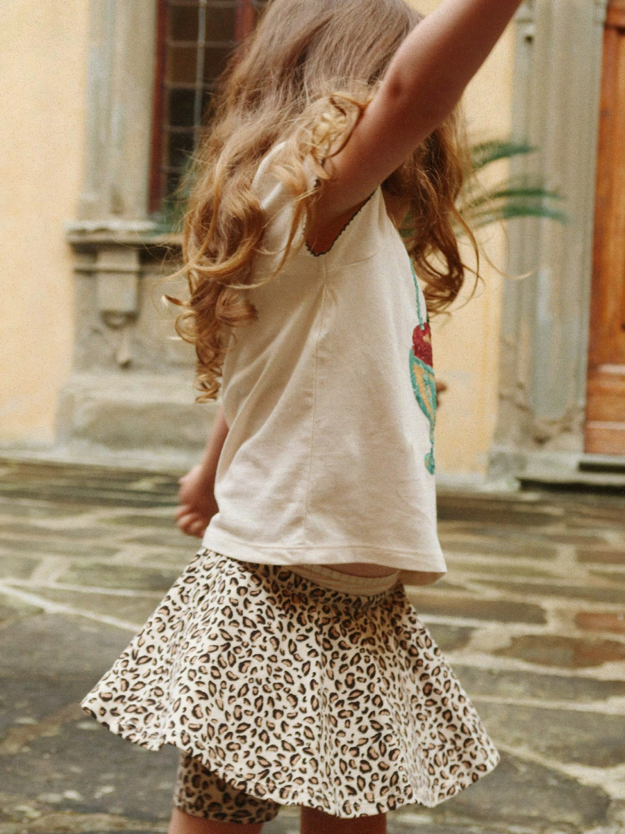 Bawełniany T-shirt z bufiastymi rękawami Famo