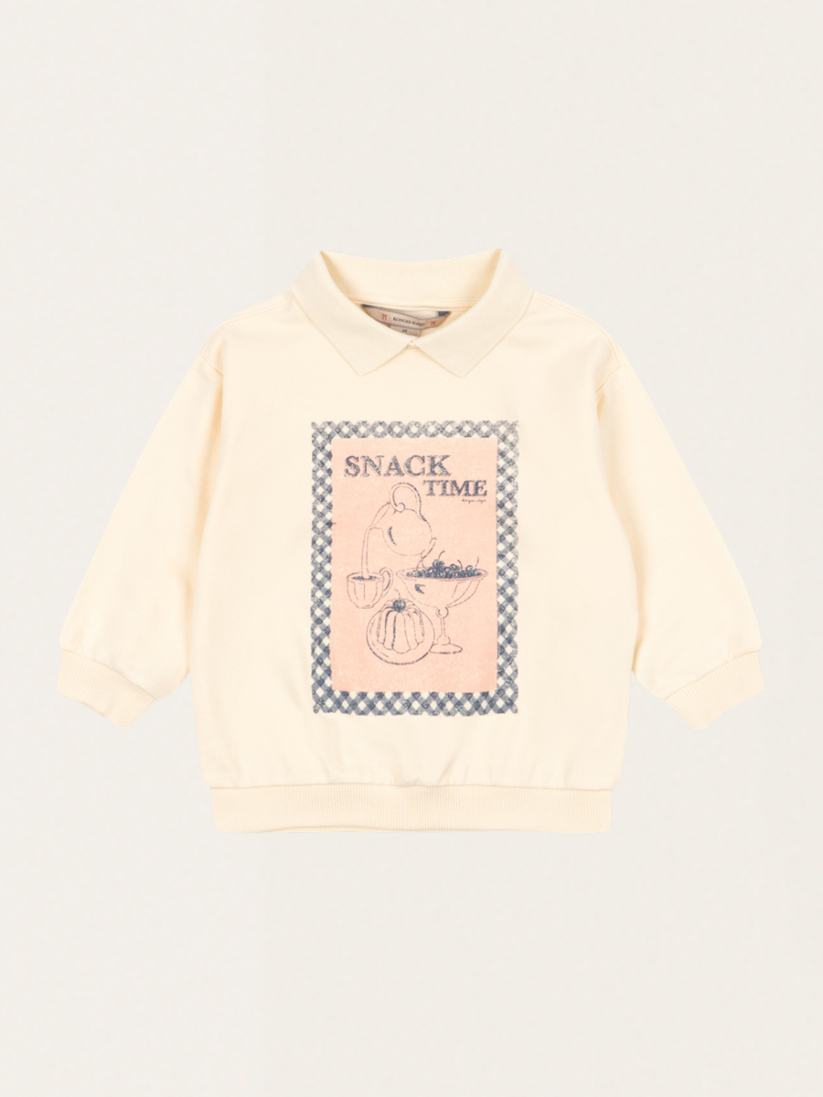 Bawełniana bluza polo Spotty Buttercream