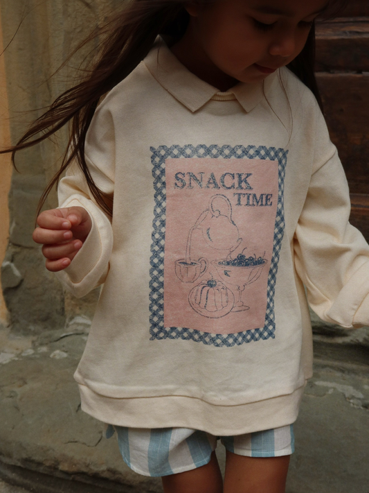 Bawełniana bluza polo Spotty Buttercream