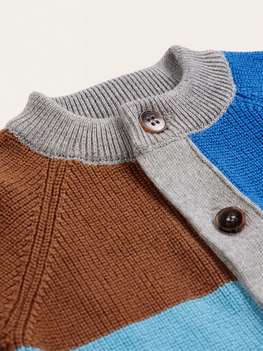 Rozpinany sweterek Baby Bobo Choses color block