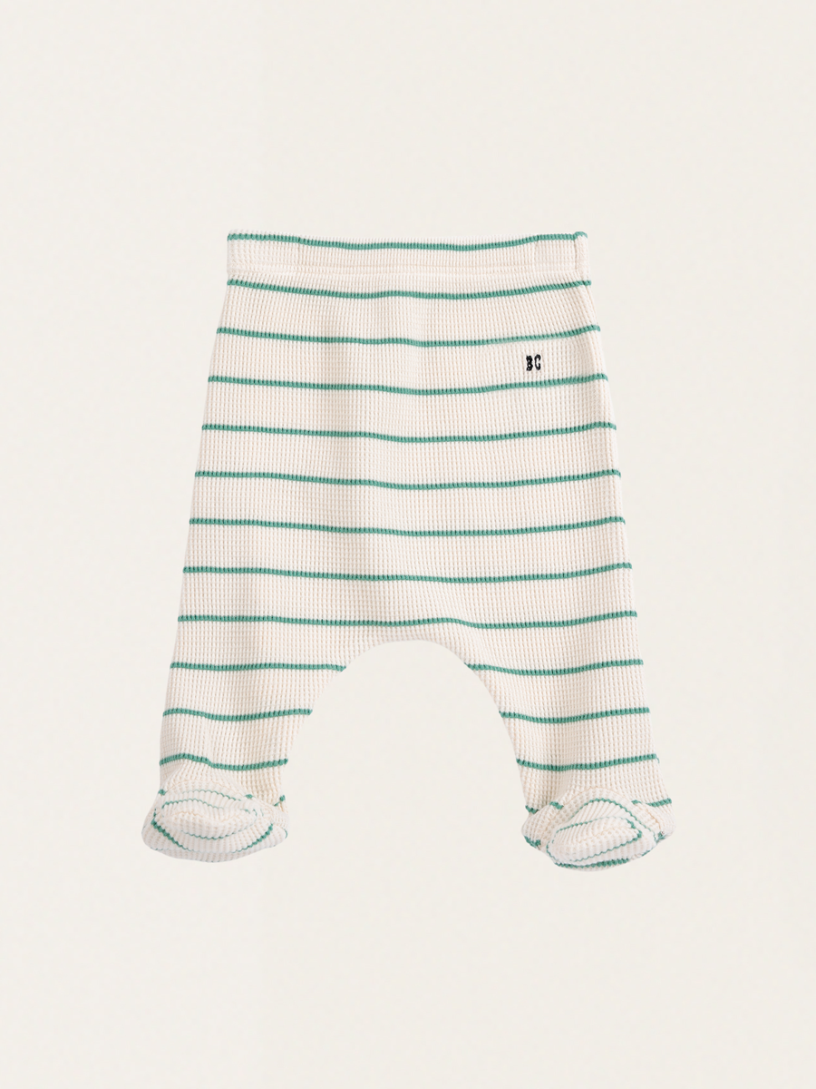 Bawełniane półśpioszki - legginsy ze stópkami Bobo Choses stripes