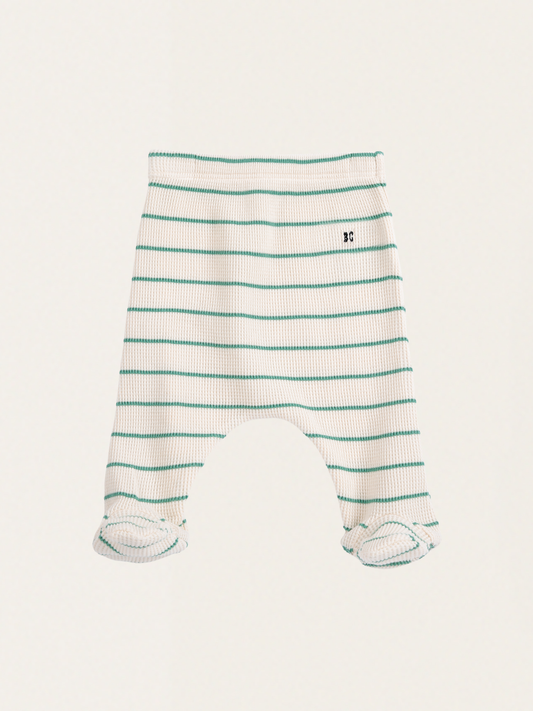 Bawełniane półśpioszki - legginsy ze stópkami Bobo Choses stripes