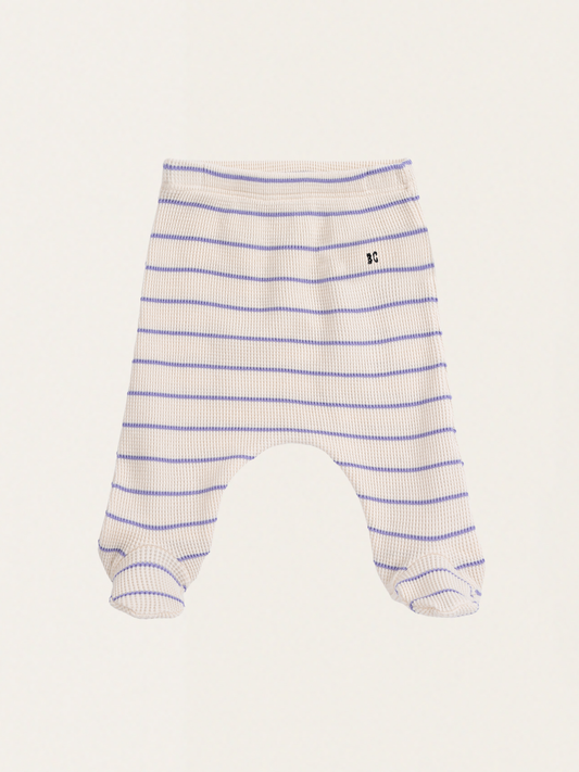 Bawełniane półśpioszki - legginsy ze stópkami Bobo Choses stripes