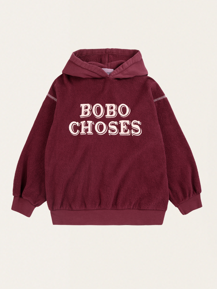 Bawełniana bluza z kapturem Kids Bobo Choses Burgundy