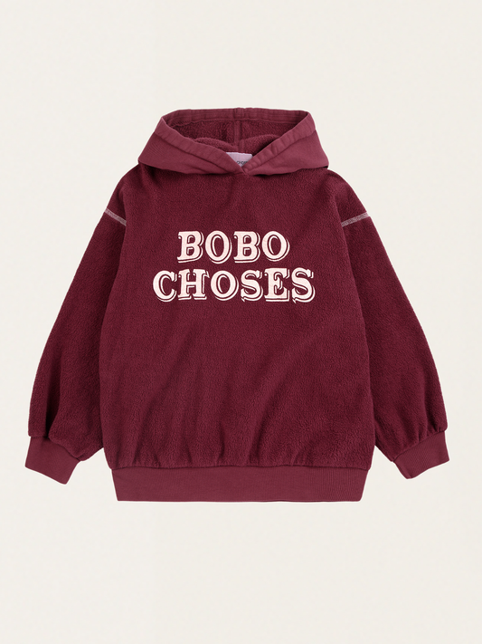 Bawełniana bluza z kapturem Kids Bobo Choses Burgundy