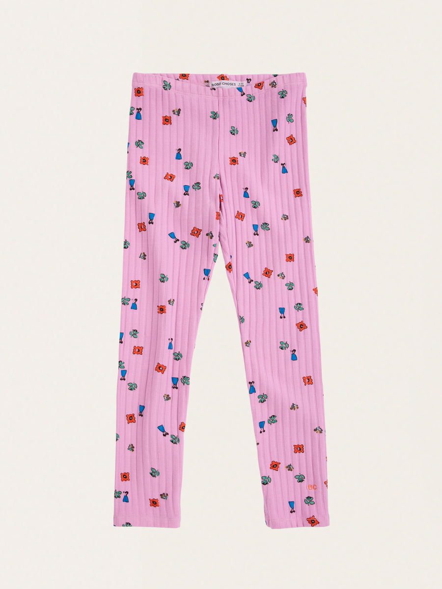 Prążkowane legginsy Kids Blossom all over
