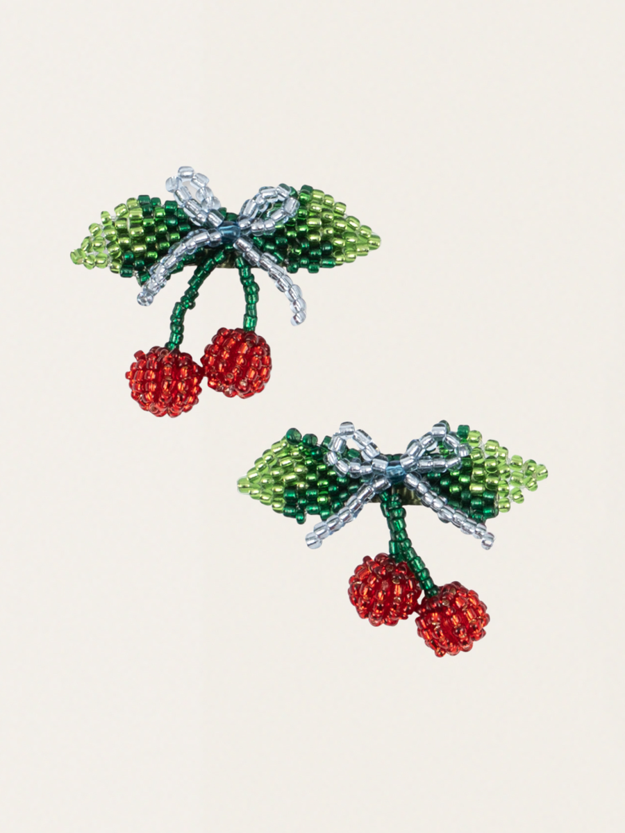 Koralikowe spinki do włosów Cherry 2 szt.