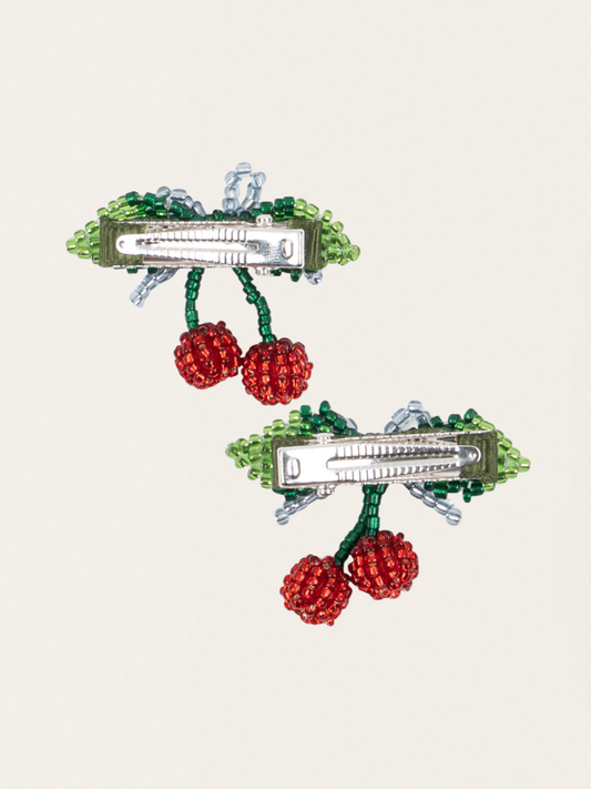 Koralikowe spinki do włosów Cherry 2 szt.