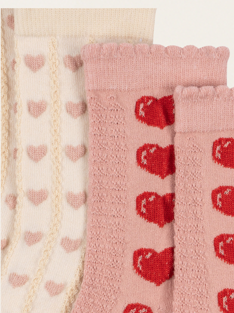 Bawełniane skarpetki Jacquard Heart 2-pak