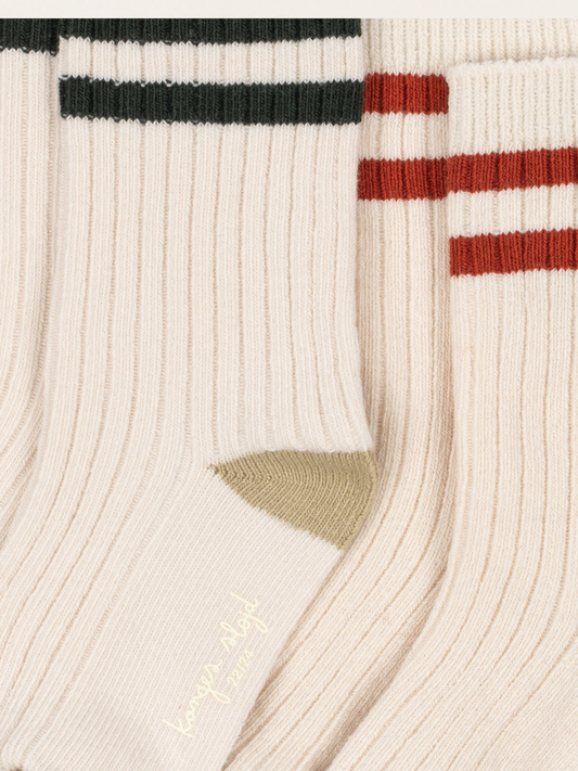 Bawełniane skarpetki Jacquard Green Stripe 2-pak