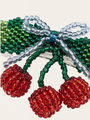 Koralikowa spinka do włosów Cherry