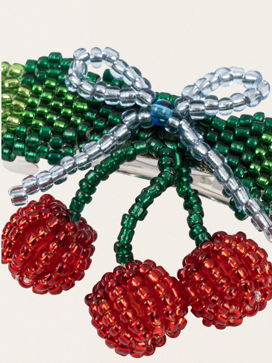 Koralikowa spinka do włosów Cherry