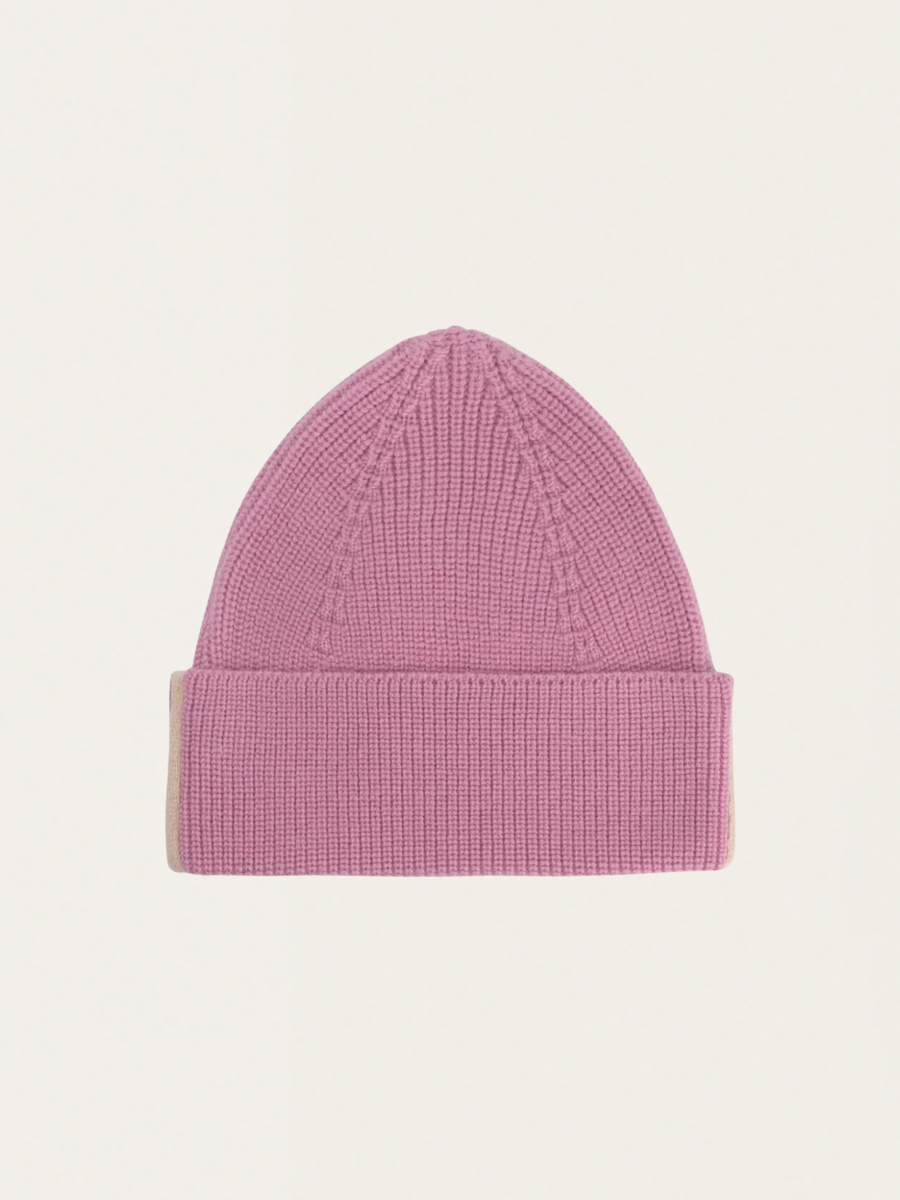 Czapka - beanie z wełny merino Bubblegum