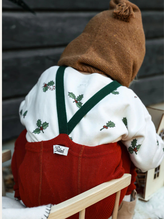 Legginsy na szelkach w stylu retro Maple Leaf x Dark Forest Green