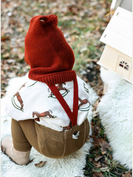 Legginsy na szelkach w stylu retro Acorn Brown x Maple Leaf