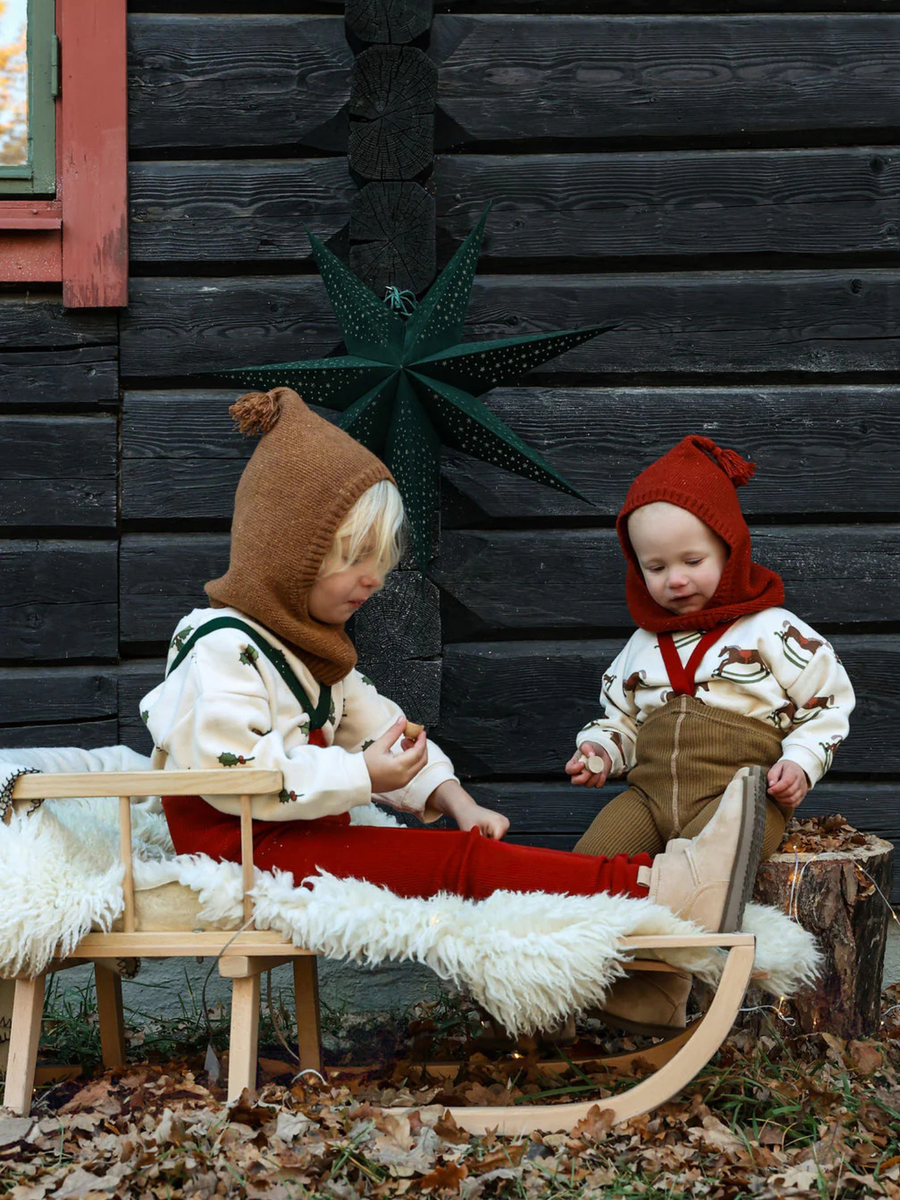 Legginsy na szelkach w stylu retro Acorn Brown x Maple Leaf