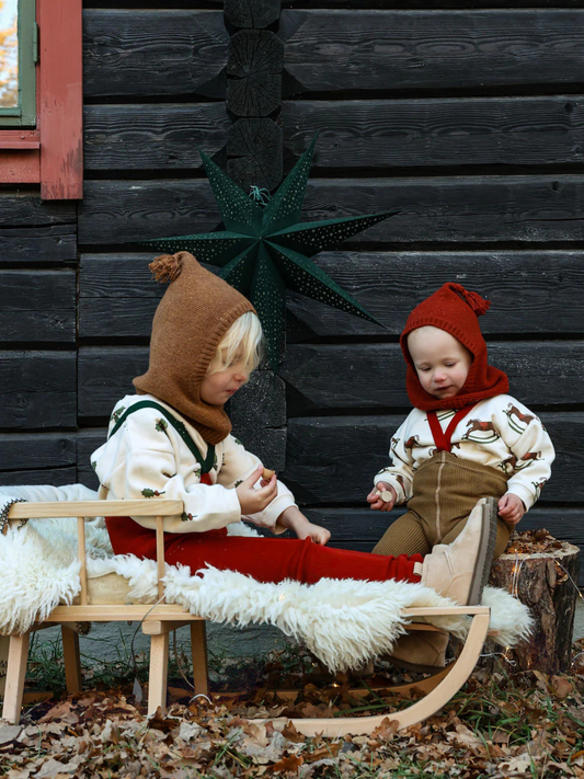 Legginsy na szelkach w stylu retro Acorn Brown x Maple Leaf