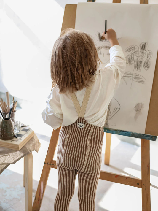 Legginsy na szelkach w stylu retro Granola x Cream Striped
