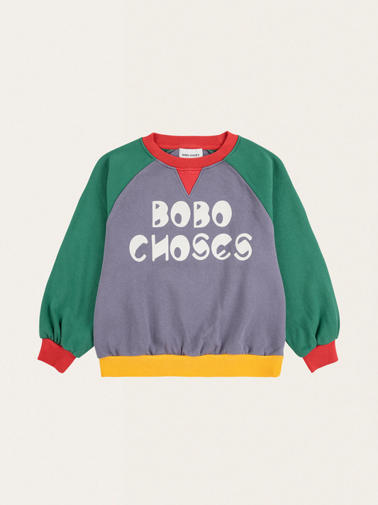 Bawełniana bluza z raglanowym rękawem Kids Bobo Choses Color Block