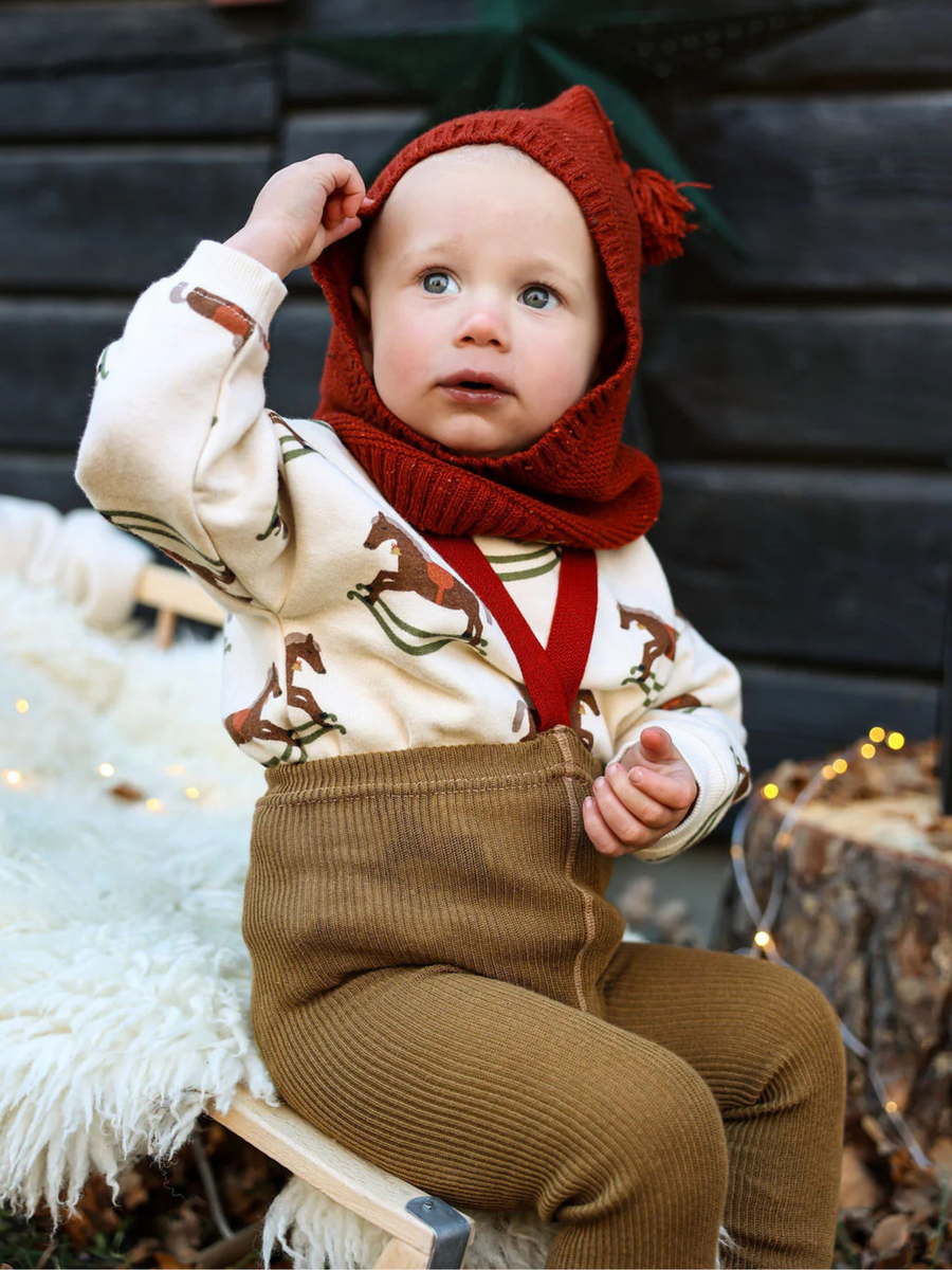 Rajstopy na szelkach w stylu retro Acorn Brown x Maple Leaf