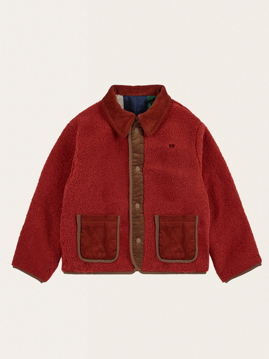 Ciepła dwustronna kurtka z baranka Multicolor Tiles