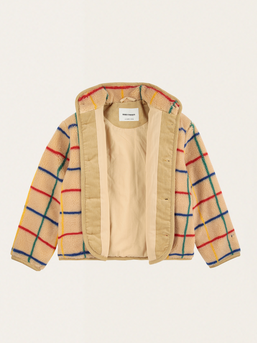 Ciepła kurtka z baranka Color Stripes Sheepskin