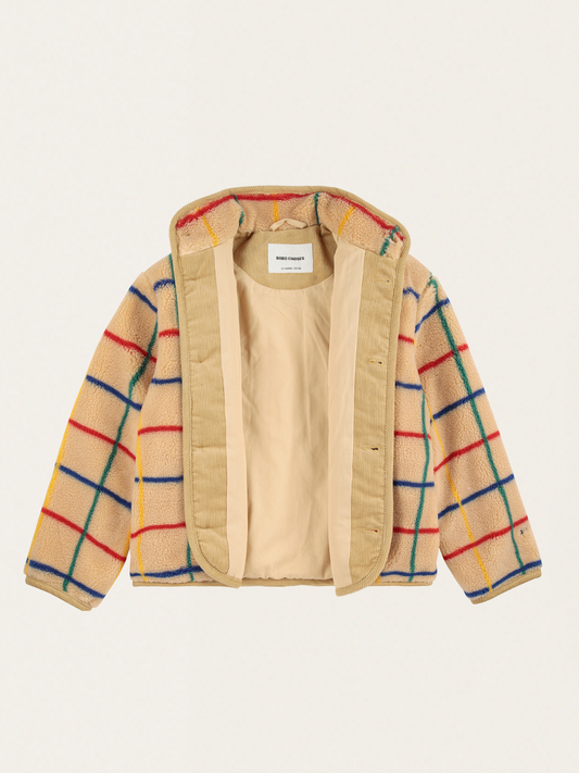 Ciepła kurtka z baranka Color Stripes Sheepskin