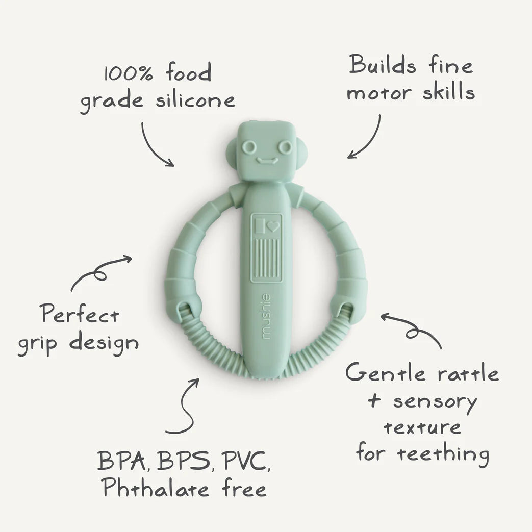 Silikonowy gryzak / grzechotka Robot