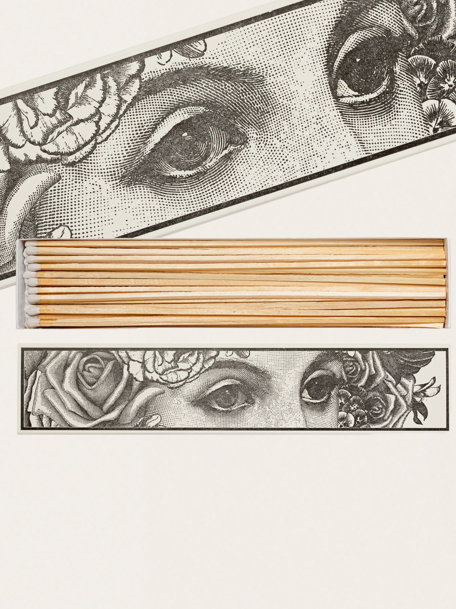 Długie zapałki w eleganckim pudełku vintage - Wide Eyes