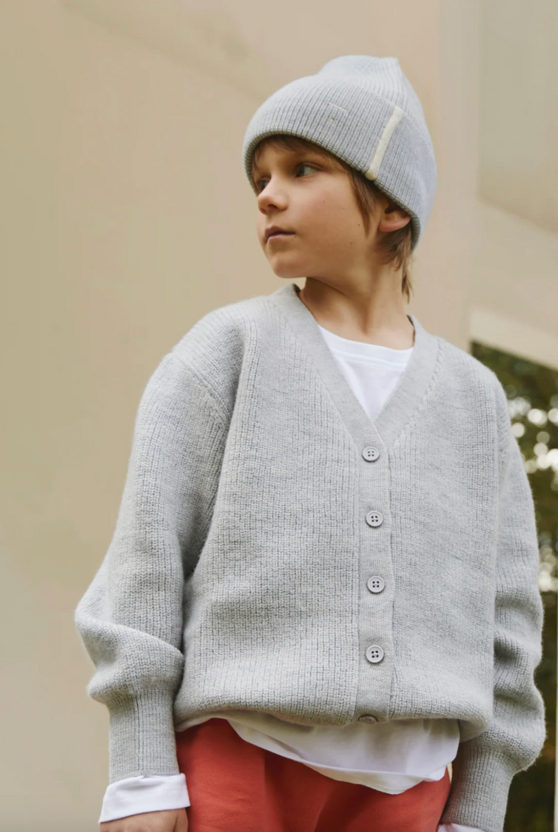 Czapka - beanie z wełny merino Gray Melange