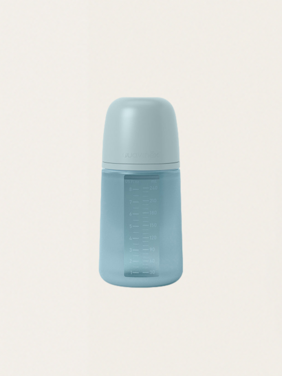 Butelka silikonowa SX PRO średni przepływ 240 ml Blue