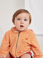 Baby-Frottee-Hoodie – orange gestreift
