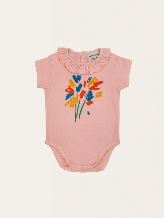 Bawełniane body z falbankowym kołnierzykiem