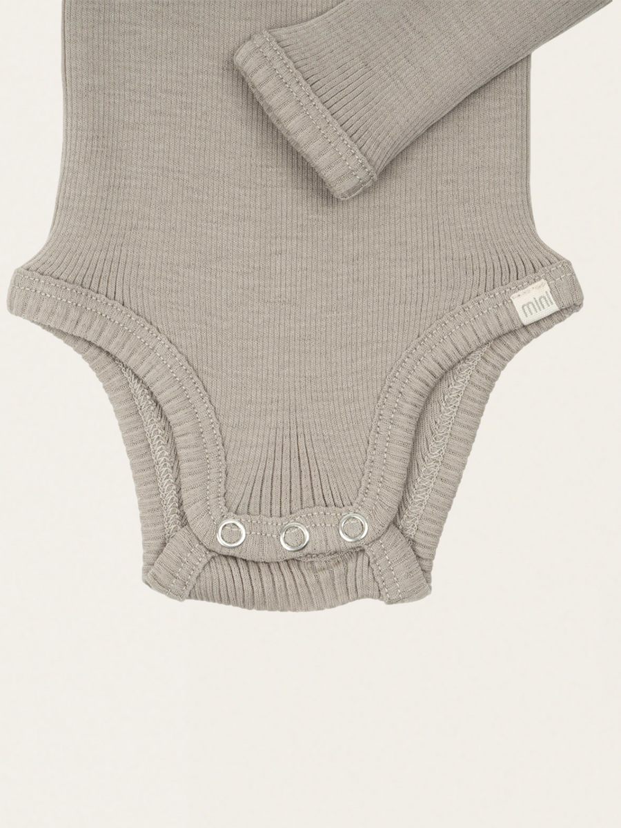 Ciepłe body ALASKA  z wełny merino Winter Fog